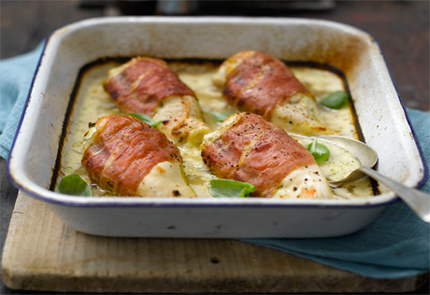 Chicken wrapped in Parma Ham
